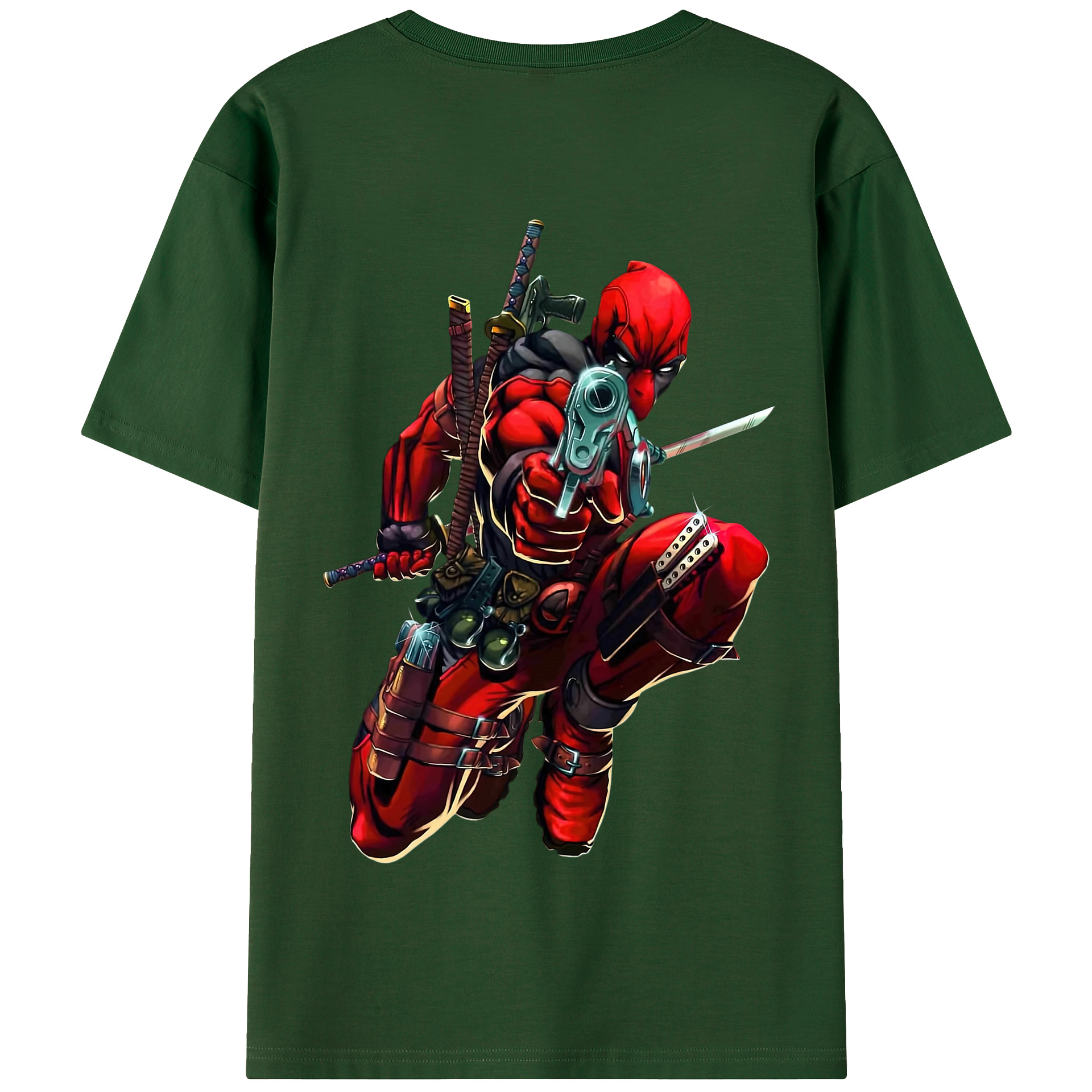 （画像用） Deadpool デッドプール 綿100％半袖Tシャツ（背面プリント）